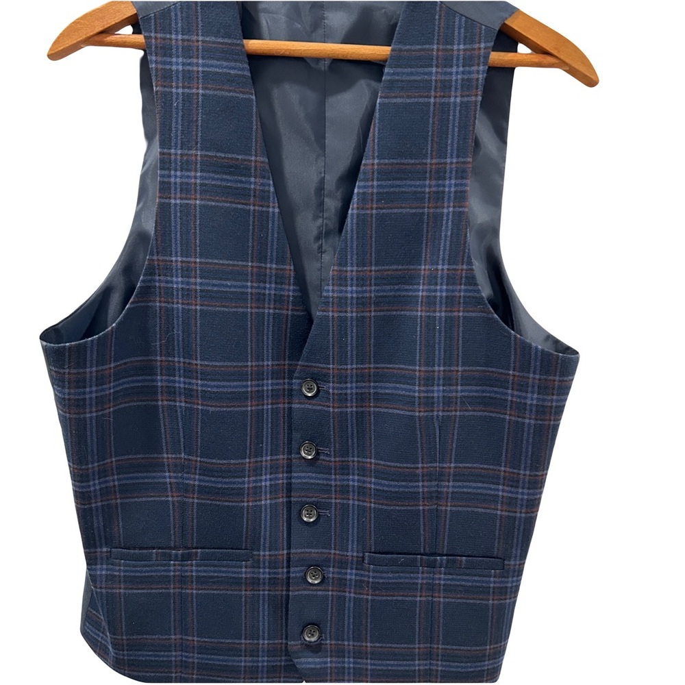 Open But Not Worn RUDIE LONDON Heritage Check Skinny Suit Vest